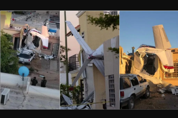 В Мексике самолет упал на жилой дом, четыре человека погибли