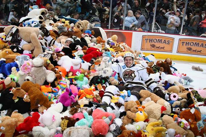 У США під час хокейного матчу на арену викинули майже 35 тисяч м'яких іграшок (відео)