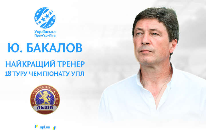 Найкращим тренером 18-го туру Прем'єр-ліги став наставник «Львова»