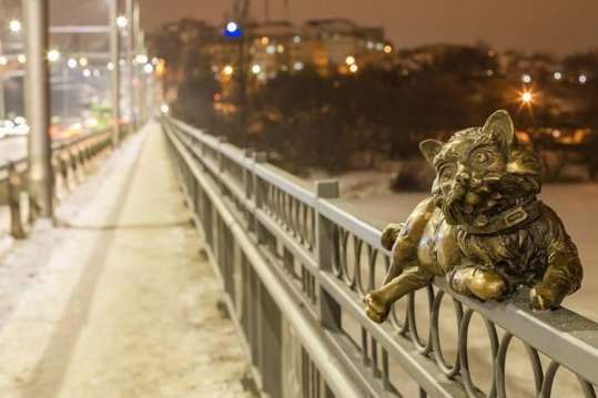 Київський міст прикрасили залізними скульптурами