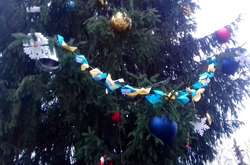 У Житомирі головну ялинку прикрасили корабликами на підтримку українських моряків