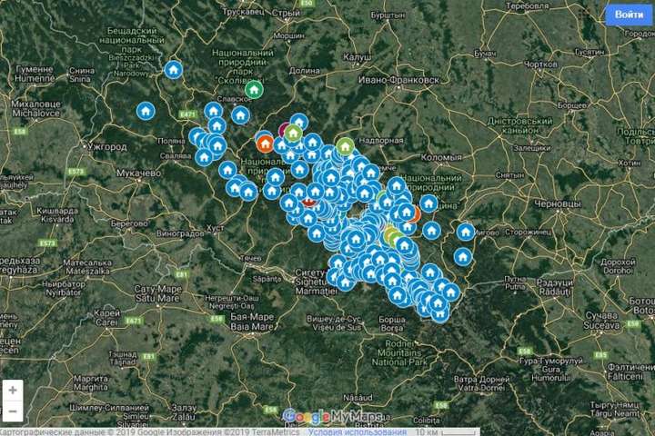 У мережі опублікували карту будиночків у Карпатах, де можуть зупинятись заблукалі туристи
