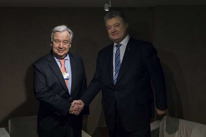Порошенко та Гутерріш обговорили перспективи розгортання місії ООН на Донбасі