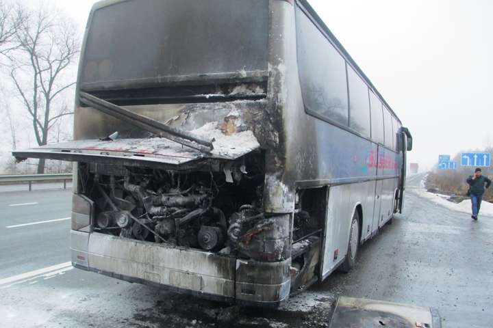 На Житомирщині загорівся автобус із Польщі