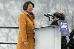 Емі Клобушар висувала свою кандидатуру на вибори під час снігопаду