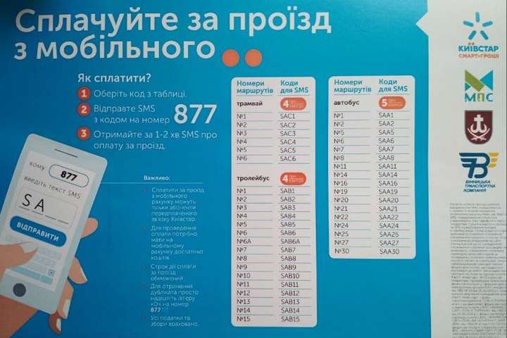  В муніципальному транспорті Вінниці можна розрахуватись за проїзд SMS-повідомленням