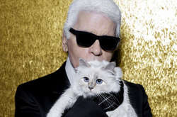 Карл Лагерфельд и его кошка Шупет