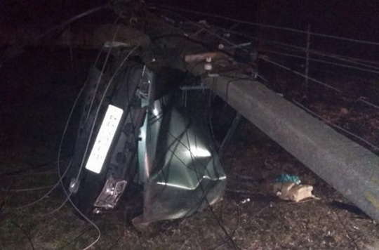 У Вінниці п’яні студенти на авто знесли чотири електроопори
