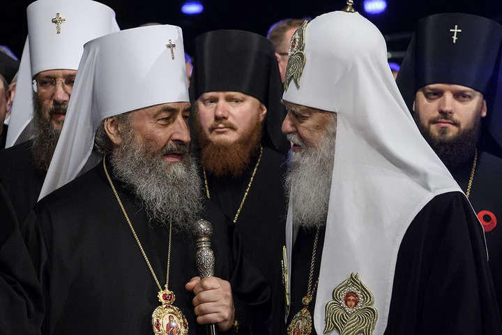 <span>Святійший Патріарх Київський і всієї Руси-України Філарет</span> з предстоятелем церкви Московського патріархату в Україні митрополитом Онуфрієм - Патріарх Філарет: Ми приймемо Онуфрія як брата