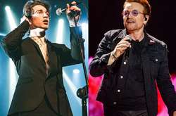  Элайджа Хьюсон и его отец Bono