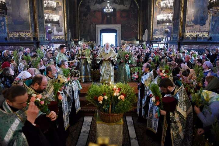 Філарет освятив вербу у Володимирському соборі (фото)
