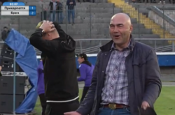 Удар воротаря змусив схопитися за голову і наставника «Прикарпаття» Володимира Ковалюка, і його помічника Зиновія Василіва