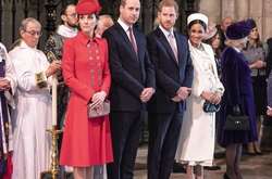  Кейт Миддлтон, принц Уильям, принц Гарри и Меган Маркл 
  