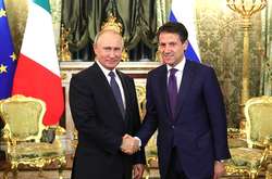 Прем’єр-міністр Італії Джузеппе Конте та президент РФ Володимир Путін 