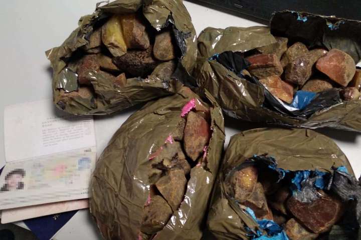 У «Борисполі» у двох китайців виявили майже 7 кг бурштину (фото)