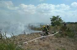 Ліквідації пожежі на полігоні твердих побутових відходів у селі Трипілля