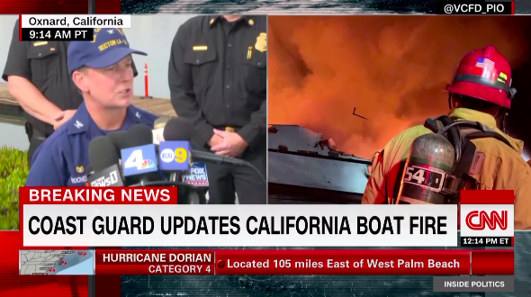 Біля США вщент згорів та затонув корабель з пасажирами 