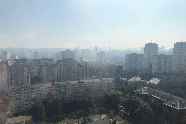 Голосіївський район Києва затягло димом (фото)