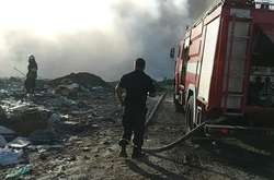 Пожежа на сміттєзвалищі у Гнідині