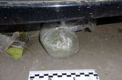 При появі поліцейських чоловік викинув пакет із сумішшю рослинного походження