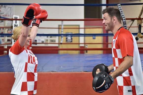 Президент Хорватии Грабар-Китарович провела тренировку с чемпионом UFC Стипе Миочичем