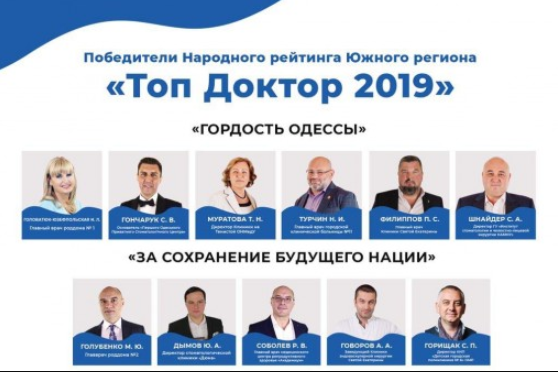 В Одесі нагородили переможців народного рейтингу «Топ Лікар - 2019»
