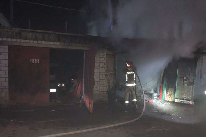 У гаражному кооперативі в Києві вщент згорів автомобіль (фото)