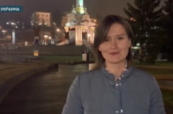 Журналистка пропагандистского российского телеканала в центре Киева 