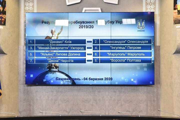 Кубок України: визначено пари 1/4 фіналу