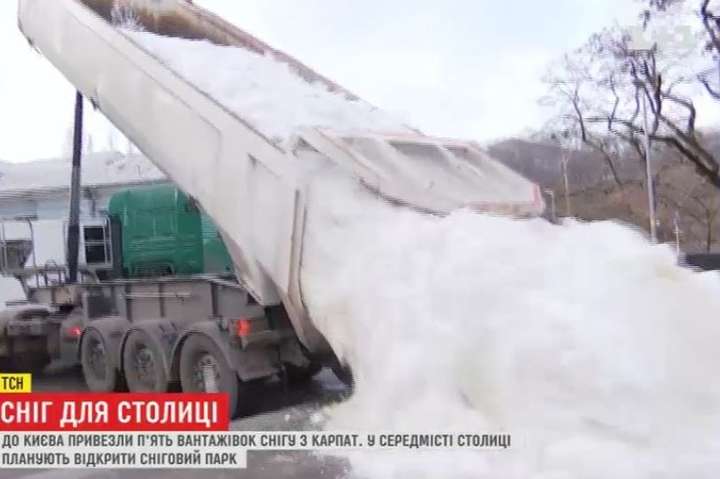 В Киев привезли снег
