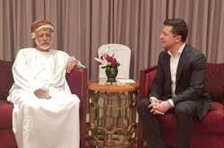 Президент України Володимир Зеленський і глава зовнішньополітичного відомства Оману  Юсуф бін Аляві бін Абдалла 