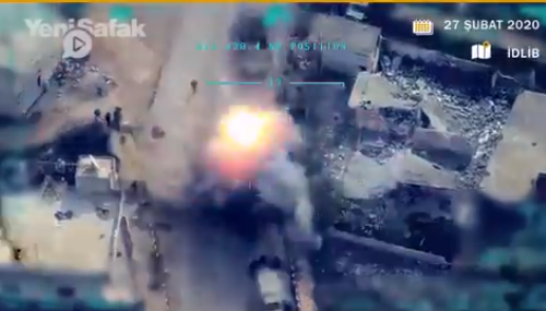 З'явилося відео удару Туреччини по позиціях сирійських військових