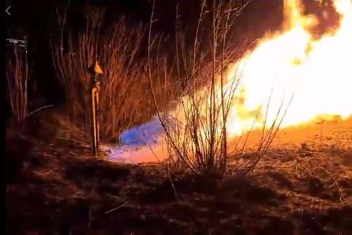 На Львівщині через підпал сухої трави загорівся газопровід: відео