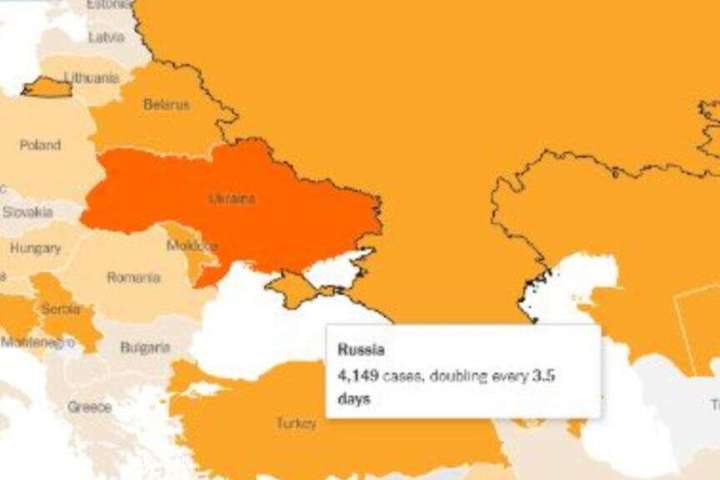 Посольство України закликало The New York Times виправити карту з «російським» Кримом