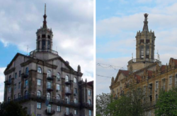 В центрі Києва з історичної будівлі упав шпиль (фото)