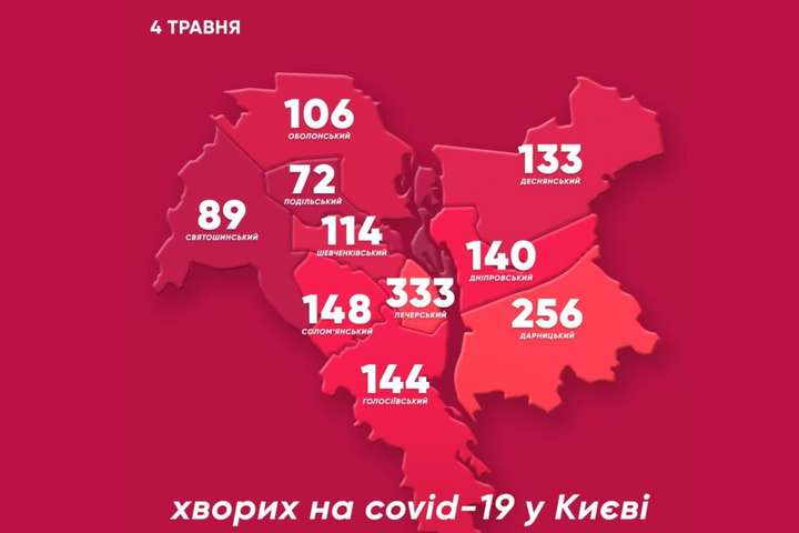 Коронавірусна мапа Києва: Дарницький район стрімко вибився в лідери