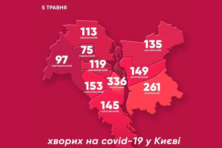 Коронавірусна мапа Києва: дані з районів столиці станом на 5 травня