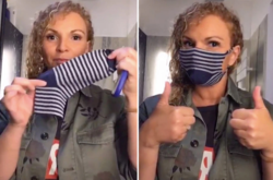 Блогерша показала подписчикам, как сшить защитную маску для лица из носка