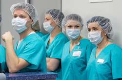 Медработники центра в Люблино, где лечат больных Covid-19