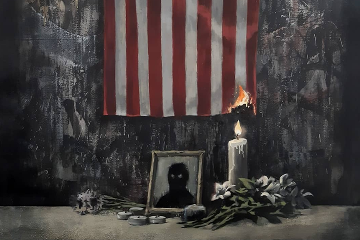 Британський художник Бенксі представив нову картину на тему масових протестів у США