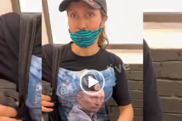 У столичному супермаркеті розгулювала жінка у футболці з Путіним (відео)