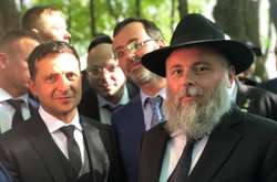  Президент України Володимир Зеленський та головний рабин Києва Йонатан Біньямін Маркович 