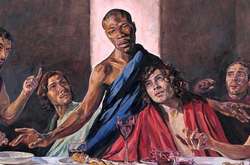 На алтаре британского собора появилась «Тайная вечеря» с чернокожим Христом