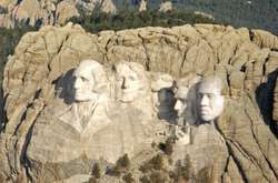 Канье Уэст прифотошопил себя к президентам США на горе Рашмор