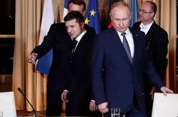 Зеленський і Путін під час зустрічі Нормандської четвірки, грудень 2019 року 