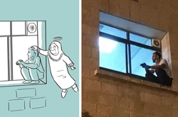 Парень, взбирающийся на окно больницы ради мамы, до слез растрогал соцсети (фото)