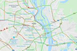 Київ стоїть у заторах: де складно проїхати (карта)