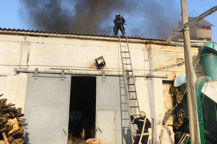 На Київщині сталася пожежа у деревообробному цеху