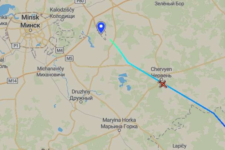 Літак Лукашенка полетів з Мінська