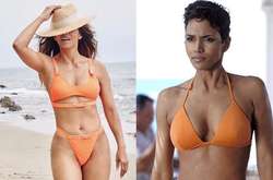 53-летняя Холли Берри в точности повторила фото в бикини 18-летней давности